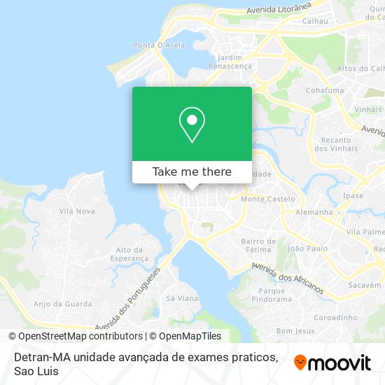 Detran-MA unidade avançada de exames praticos map