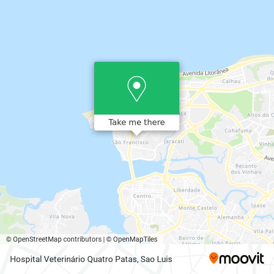 Hospital Veterinário Quatro Patas map