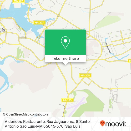 Mapa Alderico's Restaurante, Rua Jaguarema, 8 Santo Antônio São Luís-MA 65045-670