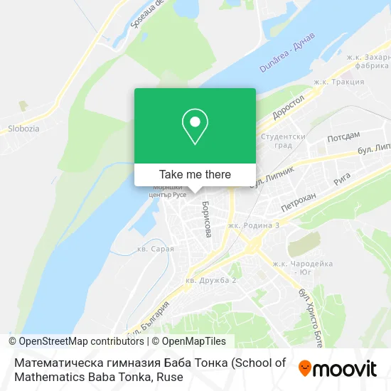 Карта Математическа гимназия  Баба Тонка