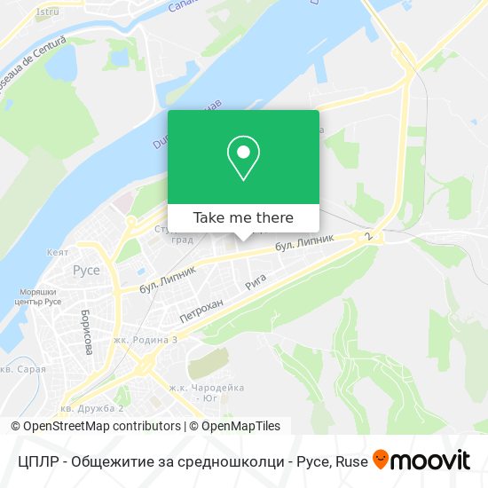 Карта ЦПЛР - Общежитие за средношколци - Русе