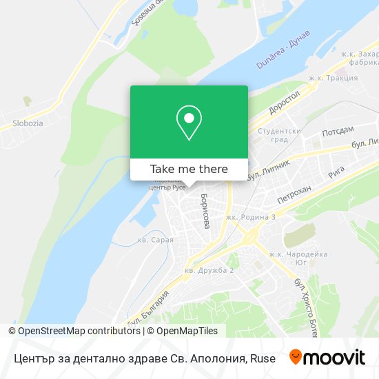 Карта Център за дентално здраве  Св. Аполония