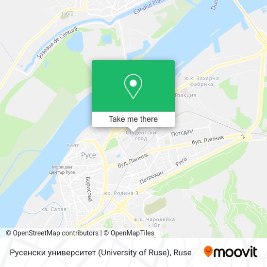 Карта Русенски университет (University of Ruse)