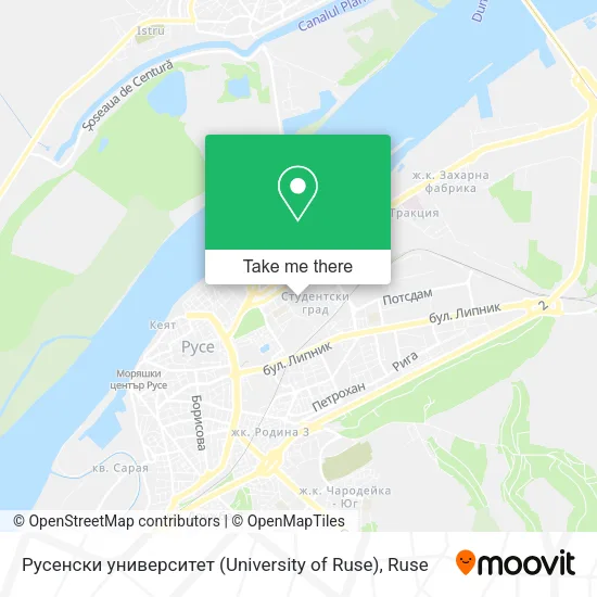 Карта Русенски университет (University of Ruse)