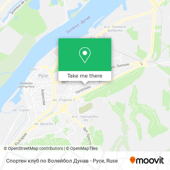 Спортен клуб по Волейбол Дунав - Русе map