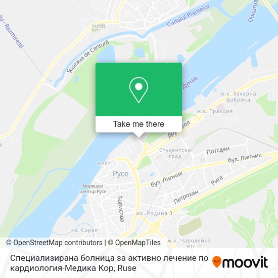Карта Специализирана болница за активно лечение по кардиология-Медика Кор