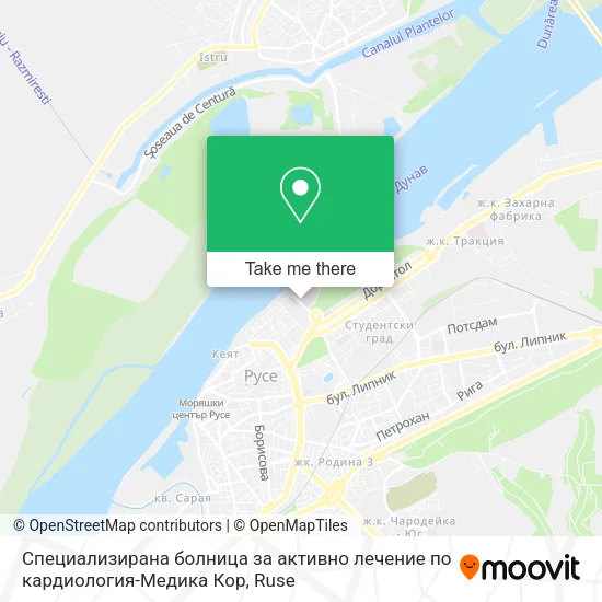 Карта Специализирана болница за активно лечение по кардиология-Медика Кор