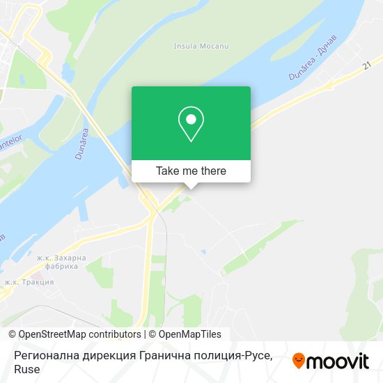Карта Регионална дирекция Гранична полиция-Русе