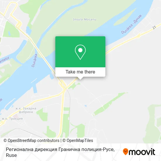 Карта Регионална дирекция Гранична полиция-Русе