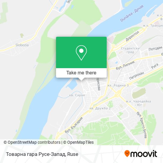 Карта Товарна гара Русе-Запад