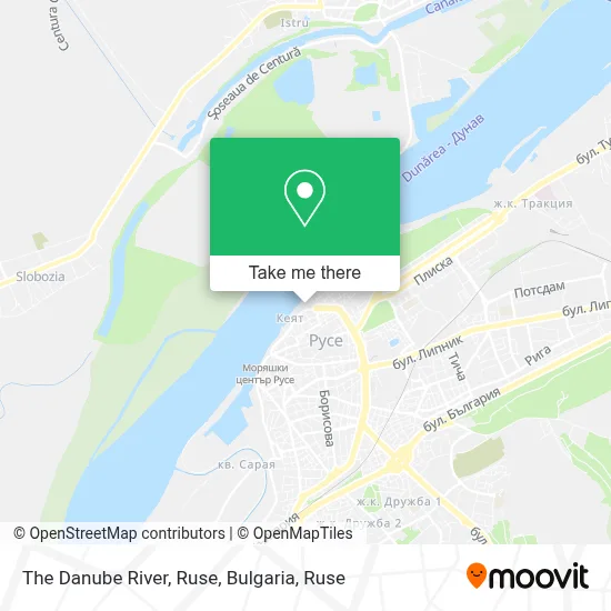 The Danube River, Ruse, Bulgaria map