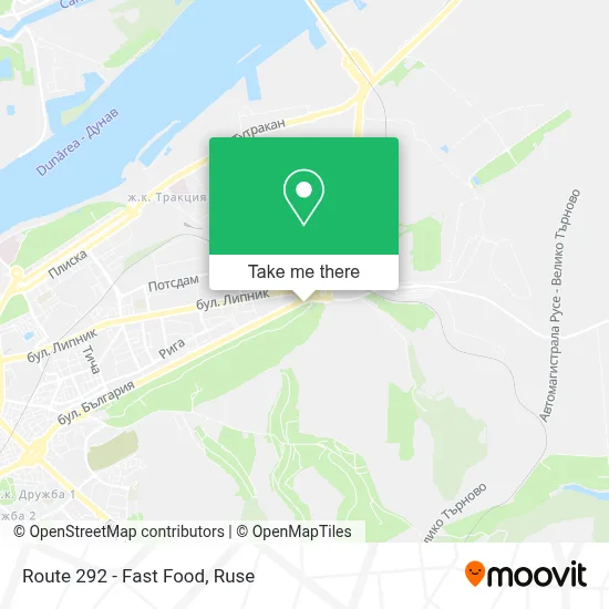 Route 292 - Fast  Food map
