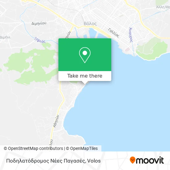Ποδηλατόδρομος Νέες Παγασές map