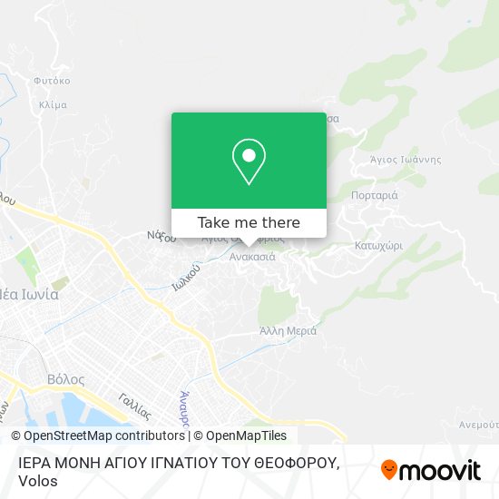 ΙΕΡΑ ΜΟΝΗ ΑΓΙΟΥ ΙΓΝΑΤΙΟΥ ΤΟΥ ΘΕΟΦΟΡΟΥ map