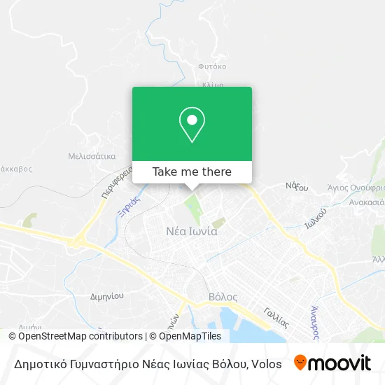Δημοτικό Γυμναστήριο Νέας Ιωνίας Βόλου map