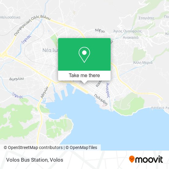 Volos Bus Station map