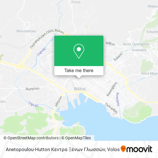 Anetopoulou-Hutton Κεντρα Ξένων Γλωσσών map