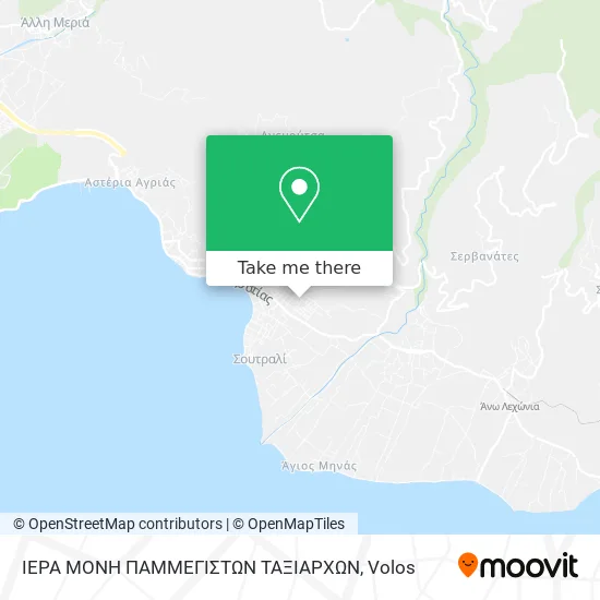 ΙΕΡΑ ΜΟΝΗ ΠΑΜΜΕΓΙΣΤΩΝ ΤΑΞΙΑΡΧΩΝ map