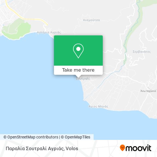Παραλία Σουτραλί Αγριάς map