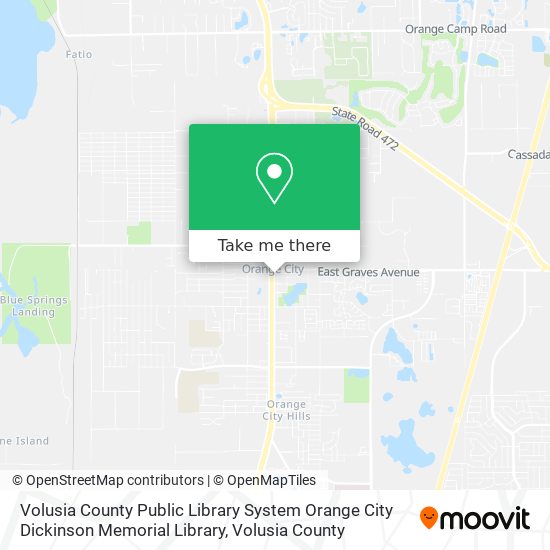 Mapa de Volusia County Public Library System Orange City Dickinson Memorial Library