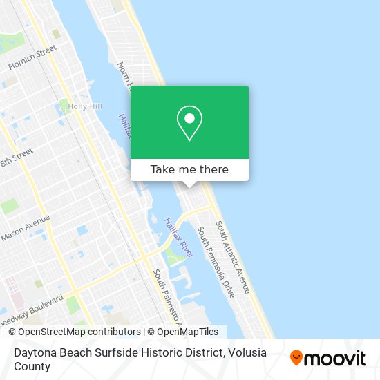 Daytona Beach Surfside Historic District map
