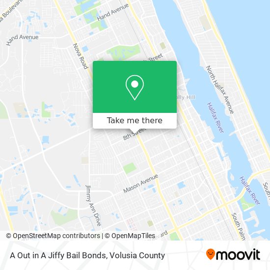 A Out in A Jiffy Bail Bonds map