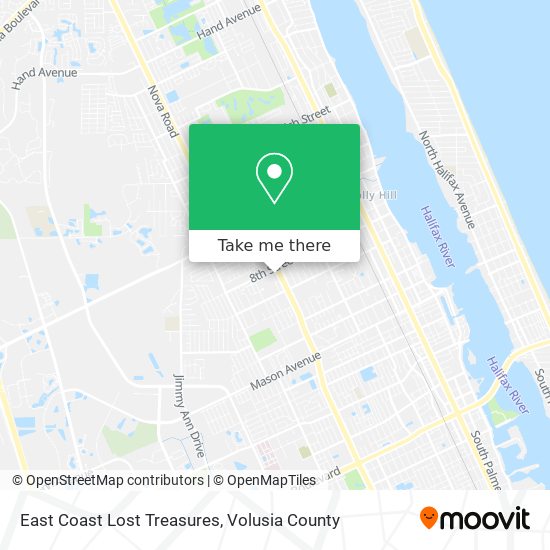 East Coast Lost Treasures map