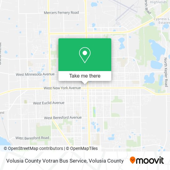 Volusia County Votran Bus Service map