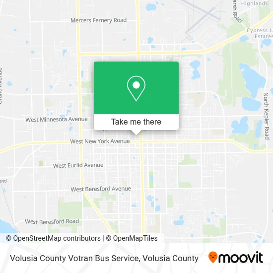 Volusia County Votran Bus Service map