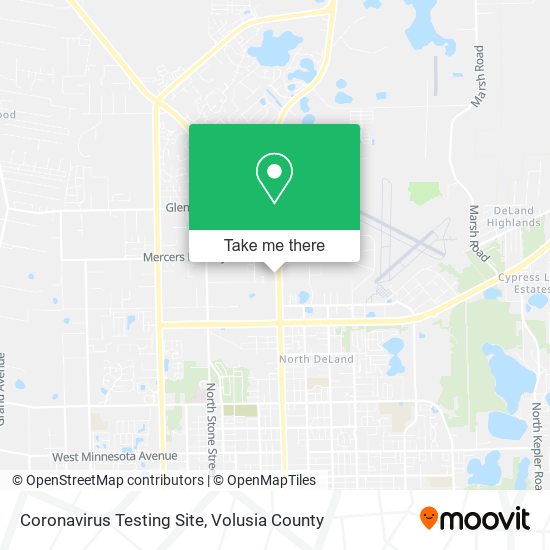 Coronavirus Testing Site map