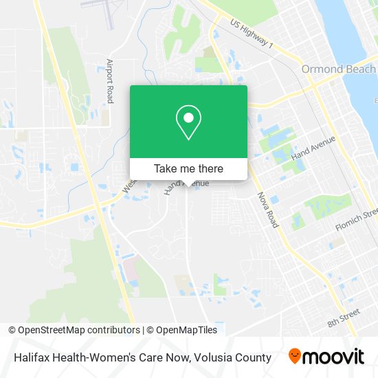 Halifax Health-Women's Care Now map