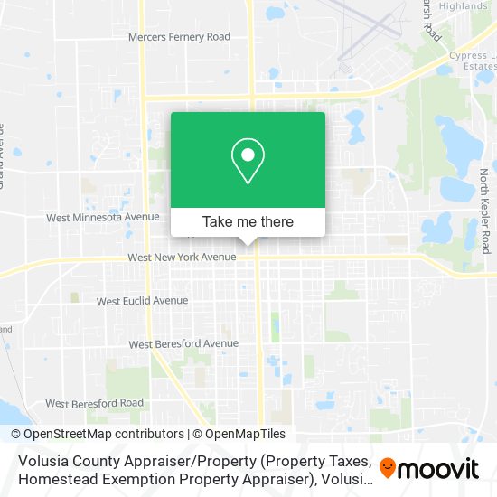 Mapa de Volusia County Appraiser / Property (Property Taxes, Homestead Exemption Property Appraiser)