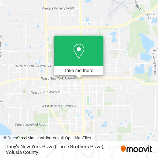 Mapa de Tony's New York Pizza (Three Brothers Pizza)