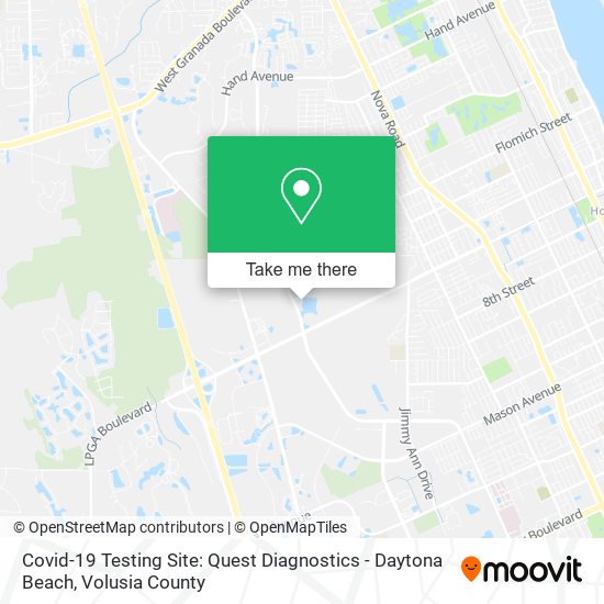 Mapa de Covid-19 Testing Site: Quest Diagnostics - Daytona Beach