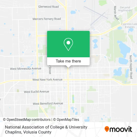 National Association of College & University Chaplins map