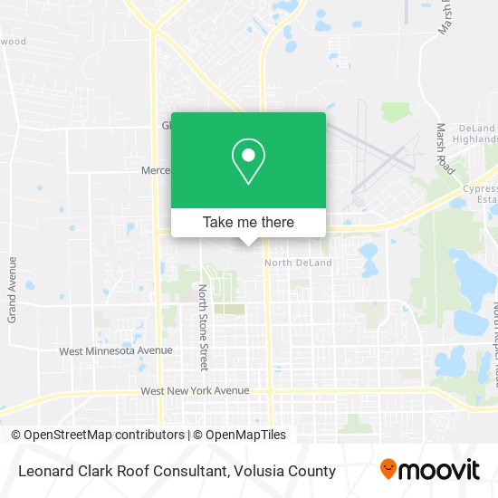 Leonard Clark Roof Consultant map