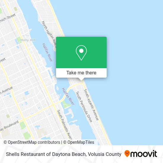 Shells Restaurant of Daytona Beach map