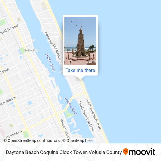 Mapa de Daytona Beach Coquina Clock Tower