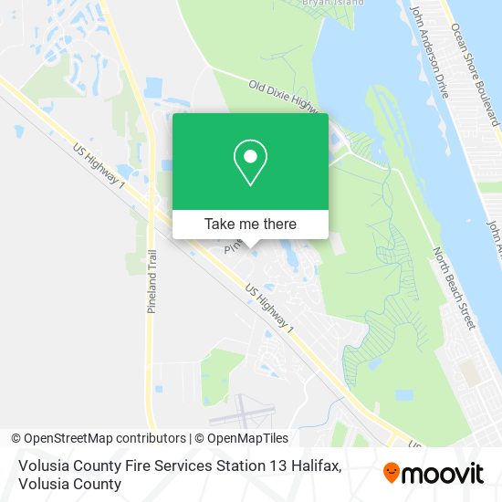 Volusia County Fire Services Station 13 Halifax map