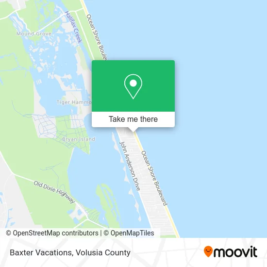 Baxter Vacations map