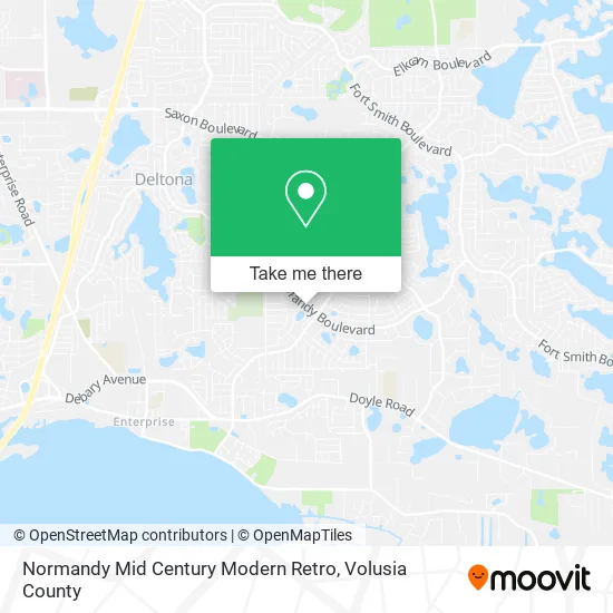 Normandy Mid Century Modern Retro map