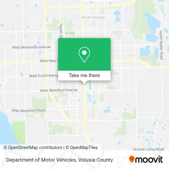 Department of Motor Vehicles map