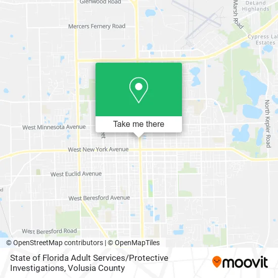 State of Florida Adult Services / Protective Investigations map
