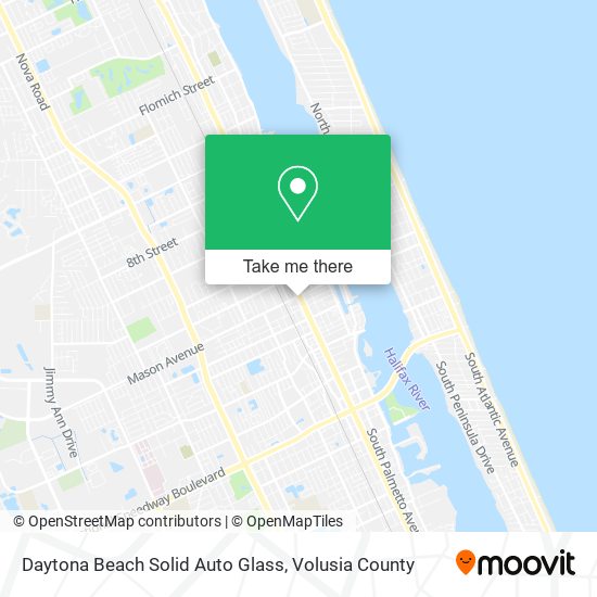 Daytona Beach Solid Auto Glass map
