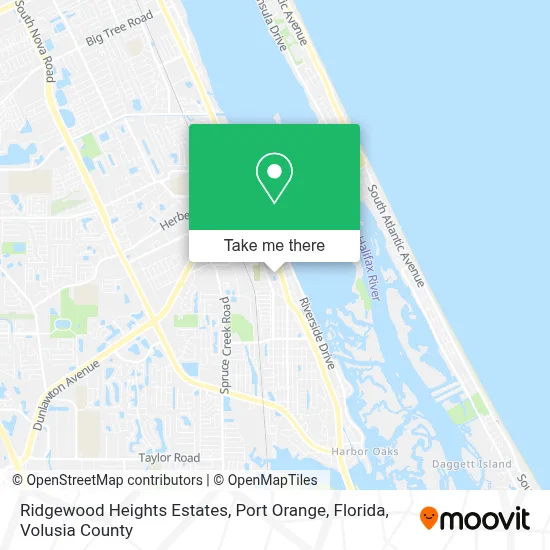 Ridgewood Heights Estates, Port Orange, Florida map
