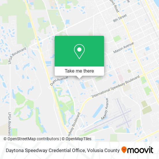 Daytona Speedway Credential Office map