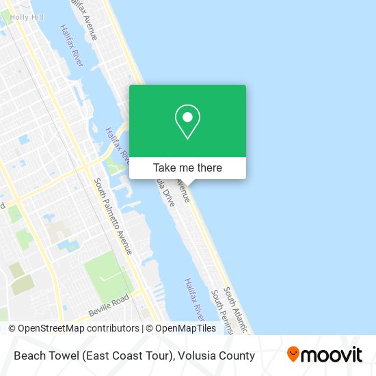 Beach Towel (East Coast Tour) map