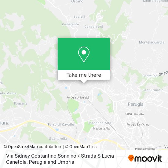 Via Sidney Costantino Sonnino / Strada S Lucia Canetola map