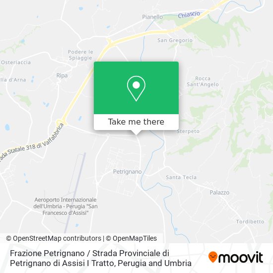 Frazione Petrignano / Strada Provinciale di Petrignano di Assisi I Tratto map