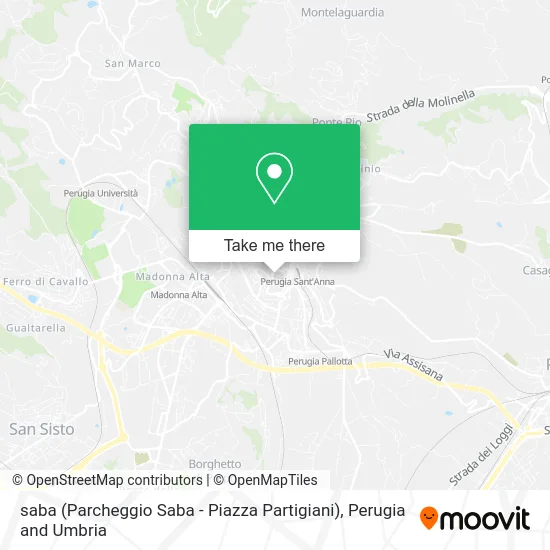 Saba Parking - Partisans Square map